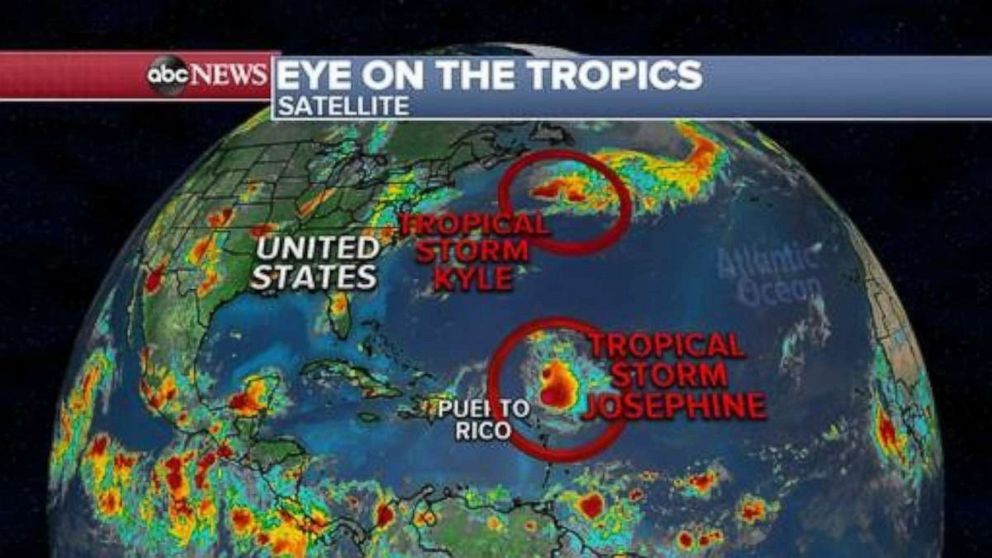 PHOTO: Tropical Storm Kyle is the earliest 11th Atlantic named storm on record. The previous record was Katrina in August 2005. Both storms will be making their way to the East and away from the U.S. coastline.