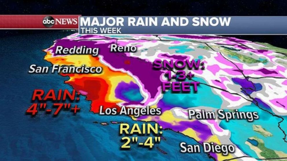 PHOTO: Elsewhere, major flash flooding and debris flow is possible later this week in California.
