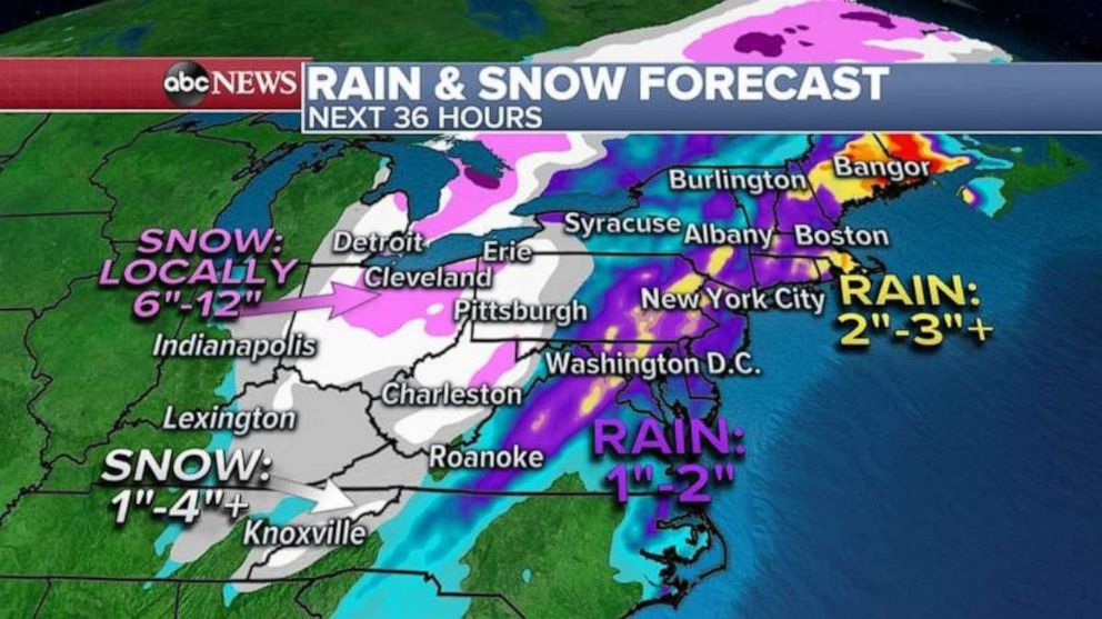 PHOTO: Some of the snow will work its way down to the mountains of North Carolina where more than a half a foot of snow is possible and a Winter Storm Warning has been issued from western New York to North Carolina. 
