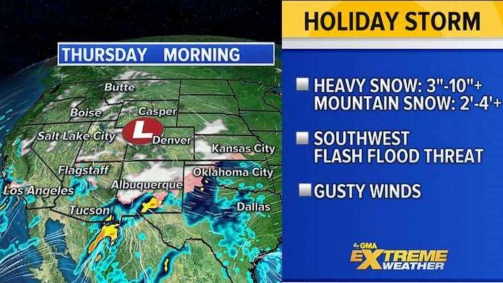 PHOTO: As of this morning we are watching unsettled weather moving across parts of the Southwest and Southern Plains from California to Kansas.