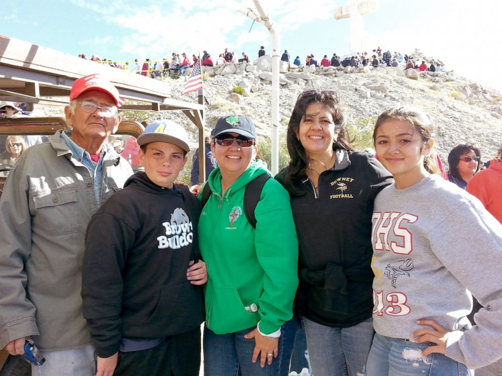 PHOTO: Ruben Escandon Sr., his grandson Tommy Barrett, his granddaughter JoAnne Escandon Barrett, Rebecca Escarciga Lehman and her daughter Madeline Kuhn are pictured during their pilgrimage to Mount Cristo Rey.