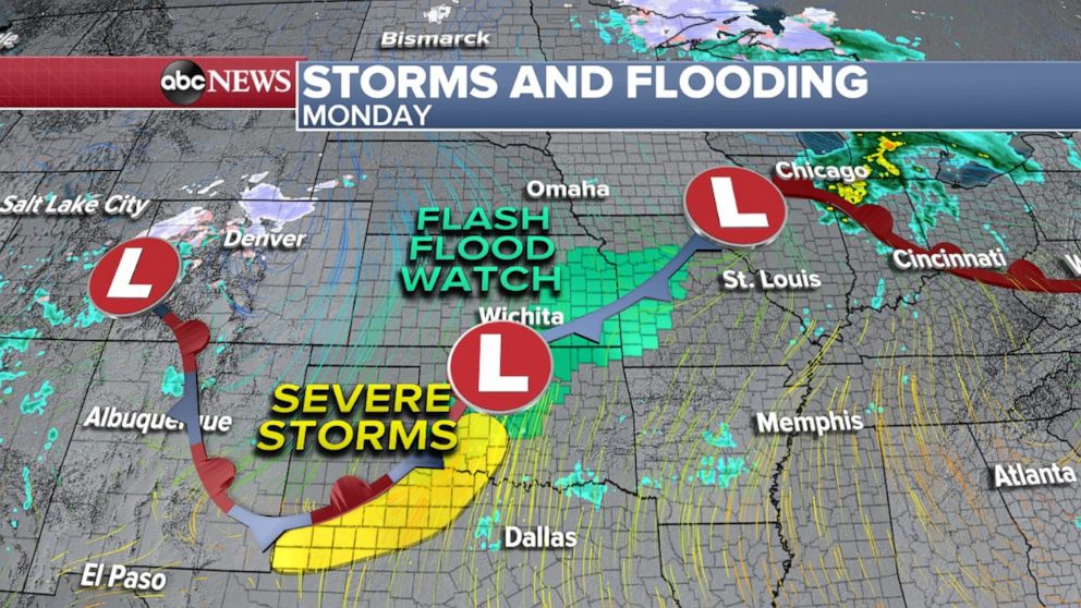 PHOTO: Severe weather and flash flooding threat on Monday