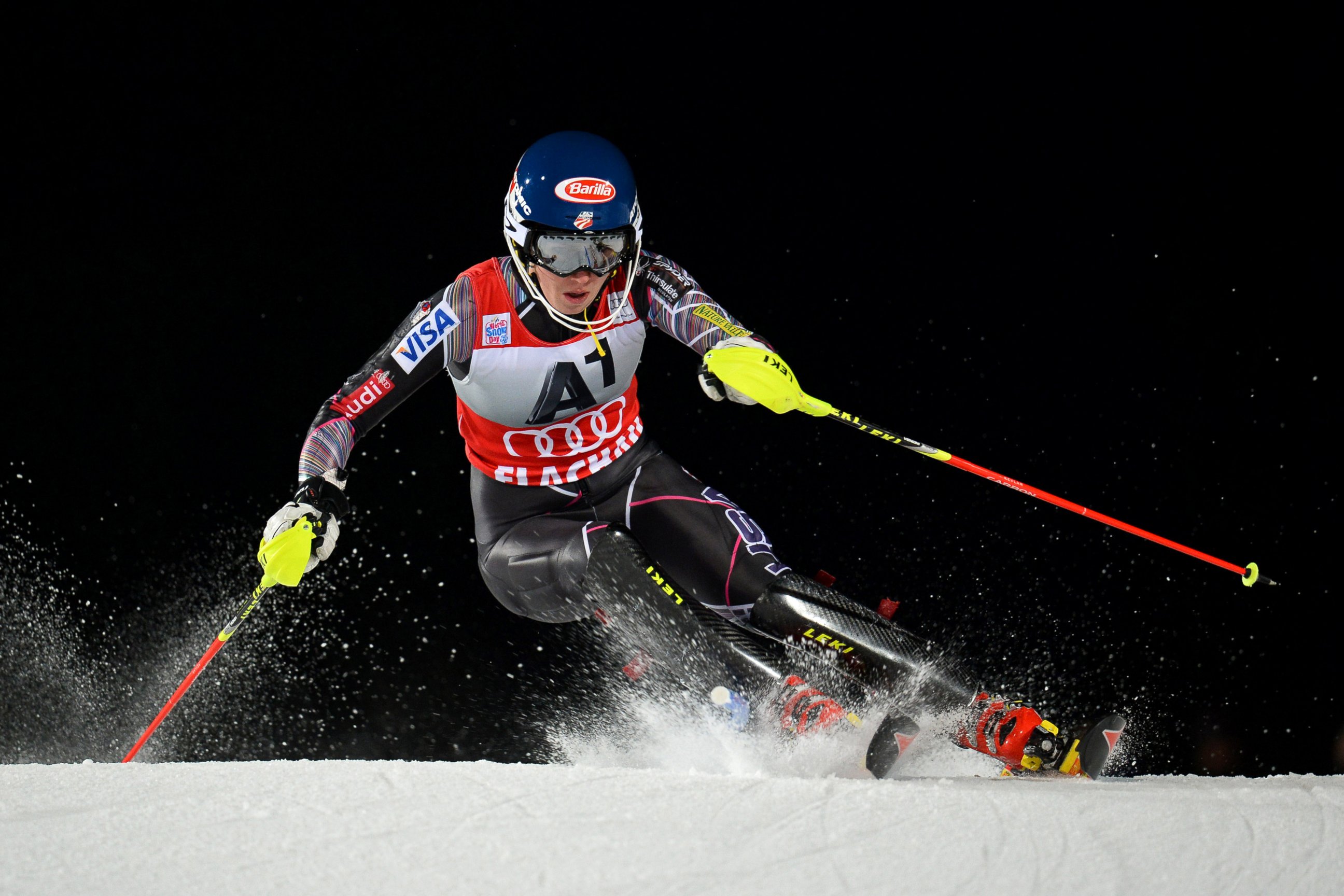 PHOTO: Mikaela Shiffrin of USA competes during the FIS Alpine Ski World Cup Women's race, Jan. 14, 2014, in Flachau, Austria.