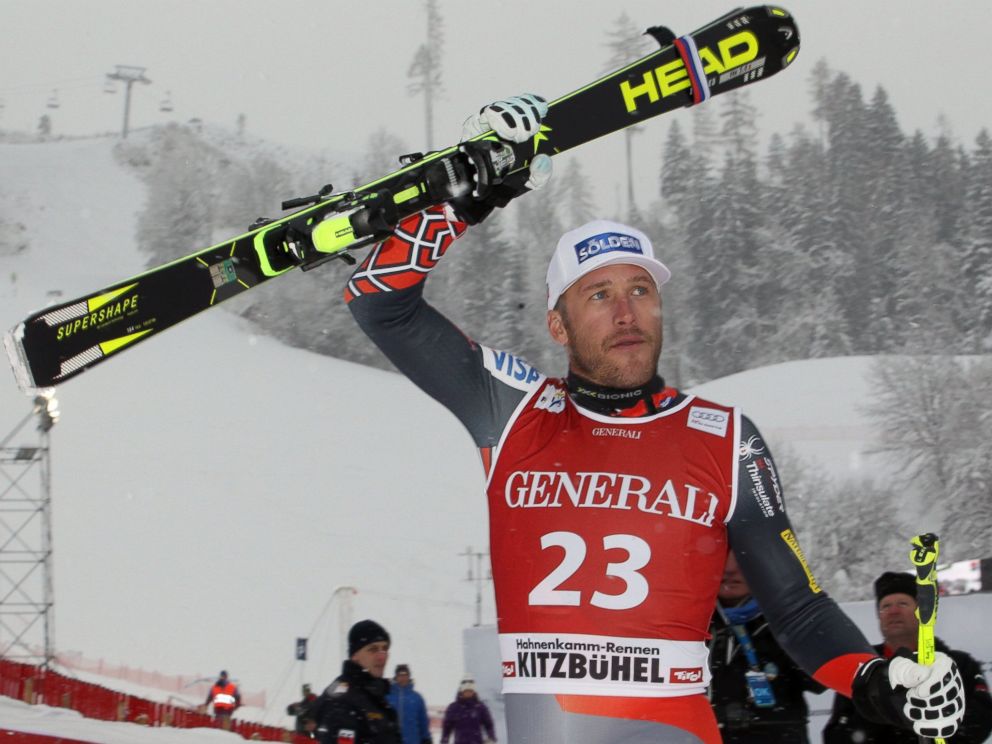 PHOTO: Bode Miller of the USA takes 2nd place during the Audi FIS Alpine Ski World Cup Mens Super-G, Jan. 26, 2014, in Kitzbuehel, Austria.