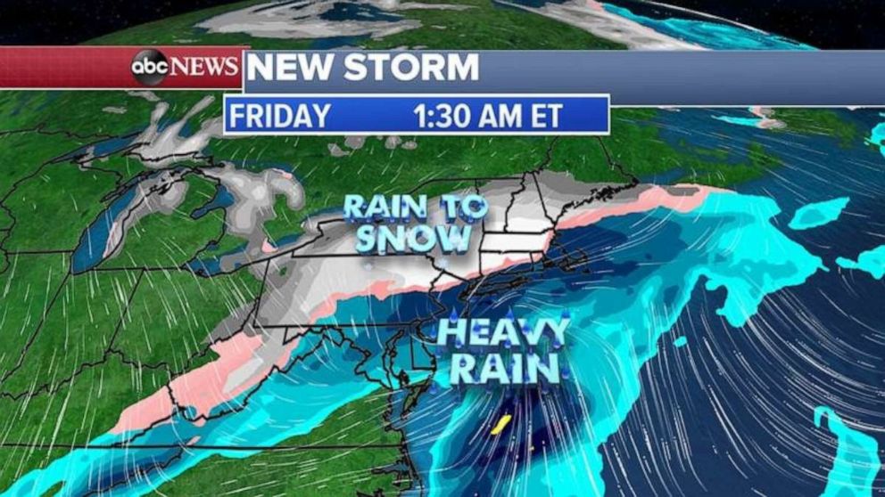 PHOTO: Here is the projected precipitation forecast from our European model, showing snow for inland areas of the Northeast.