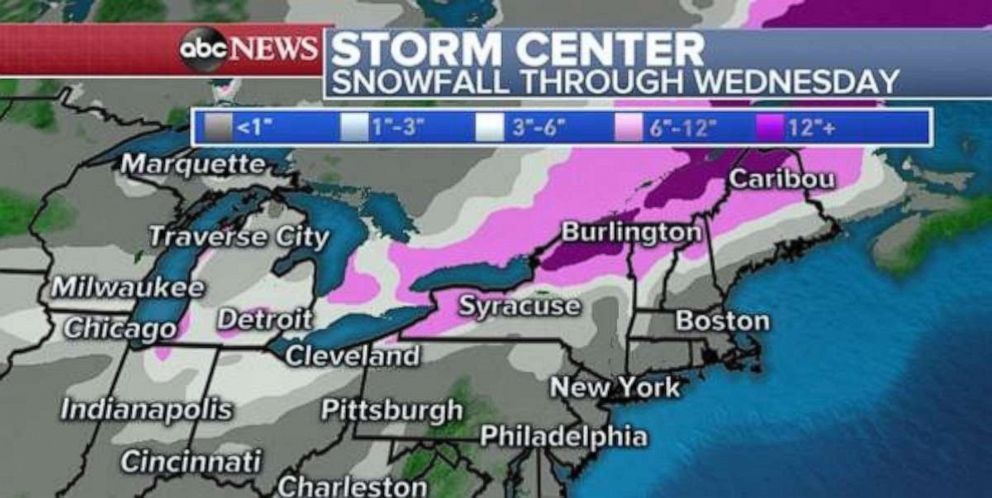 PHOTO: A wide swath of snow will stretch from Arkansas to Maine, with the heaviest into parts of Ohio, Kentucky, and Western New York. 