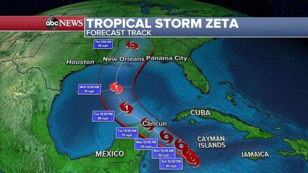 PHOTO: Zeta is the 27th named storm of 2020 Atlantic Hurricane season and is the earliest 27th named storm on record. 
