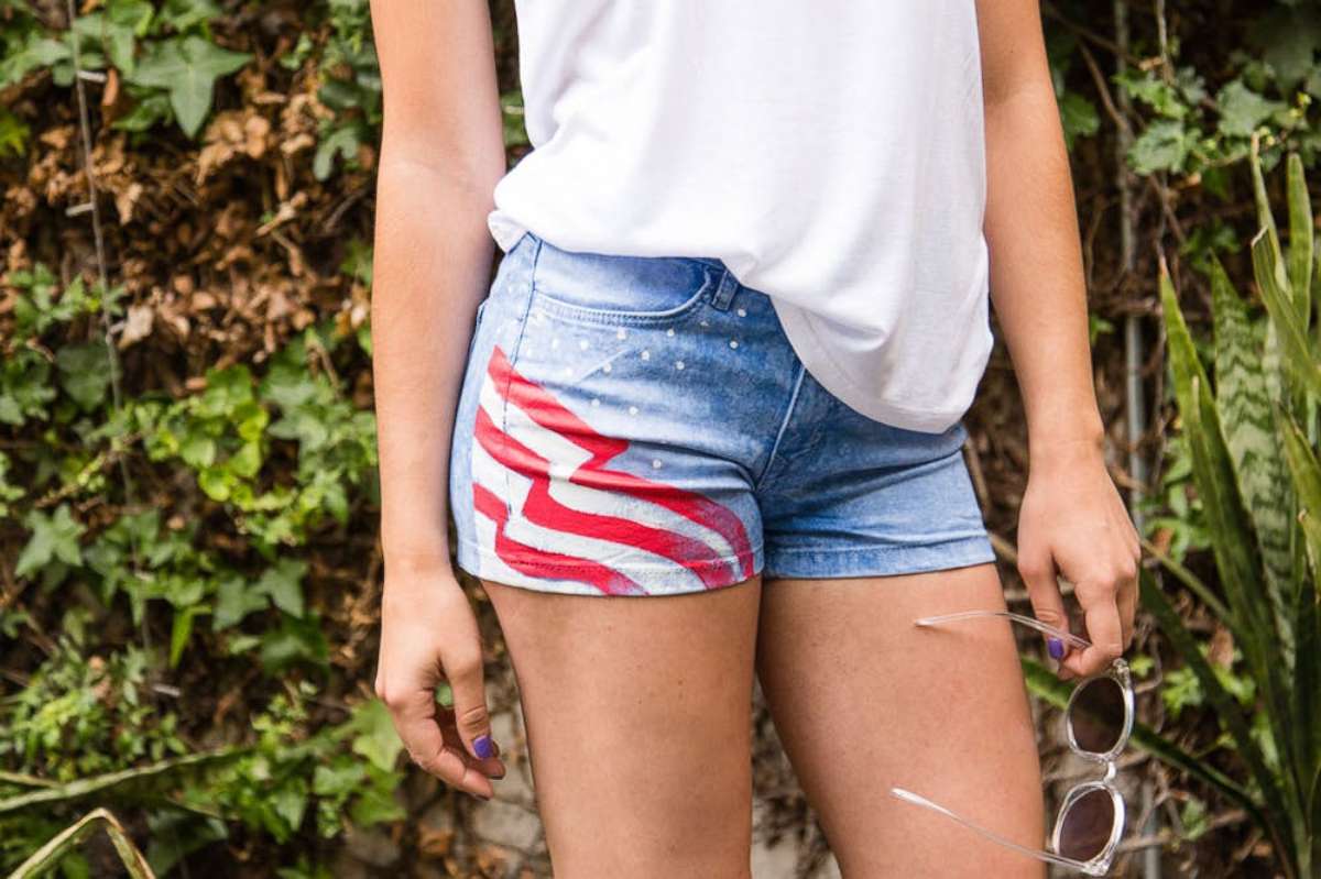PHOTO: Brit + Co shares DIY ways to make your shorts festive for the Fourth of July.