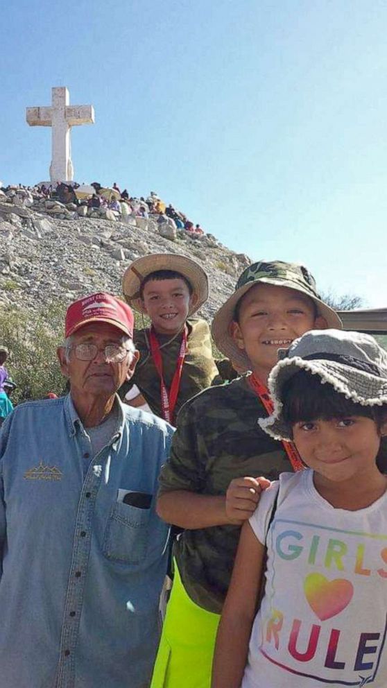PHOTO: Ruben Escandon Sr., his grandsons Jonathan Barrett and Zack Escandon, and granddaughter Sophia Escandon are pictured at Mount Cristo Rey.
