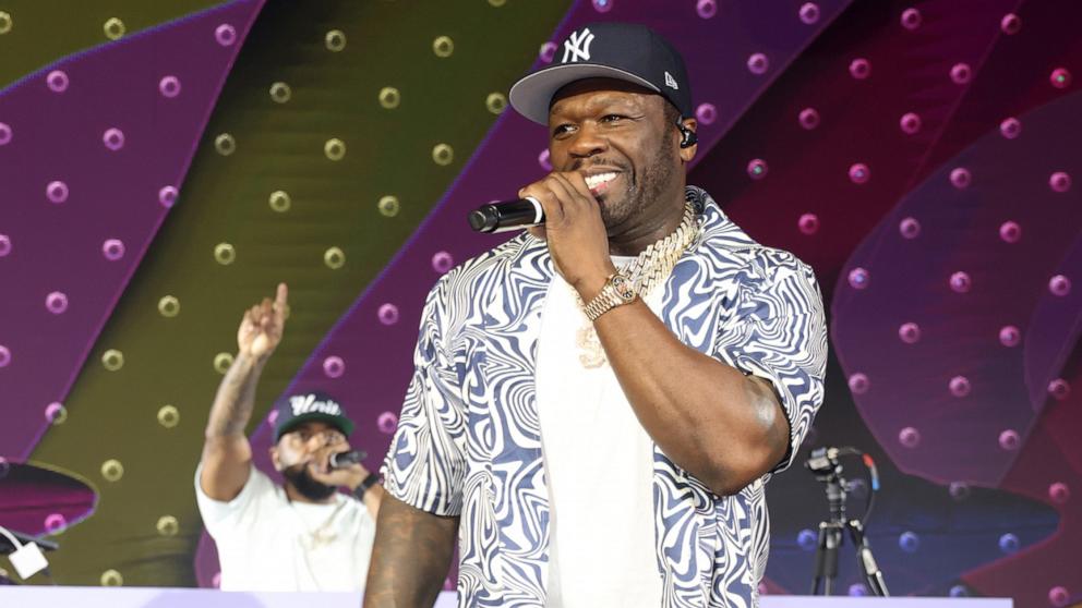 PHOTO: 50 Cent performs on stage during the 26th Annual Best Buddies Miami Gala Honoring Global Ambassador Guy Fieri at Ice Palace Studios on Nov. 16, 2024 in Miami.