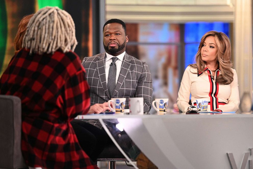 PHOTO: Curtis "50 Cent" Jackson discusses his newest television venture with "For Life" with "The View" co-hosts Whoopi Goldberg, Joy Behar, and Sunny Hostin on Tuesday, Feb. 18, 2020.