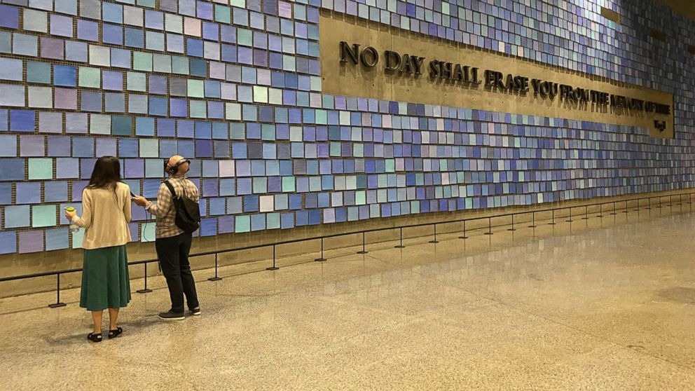 PHOTO: The remains of World Trade Center victims are behind a wall inside The National September 11 Memorial & Museum.