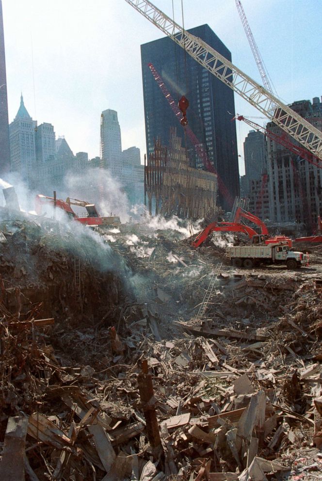 PHOTO: Cleanup continues at the World Trade Center disaster area in New York. (Photo by: HUM Images/Universal Images Group via Getty Images)