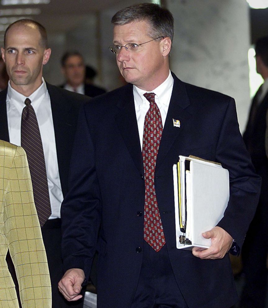 PHOTO: FBI Agent Kenneth Williams walks into a Senate Intelligence briefing, May 22, 2002, on Capitol Hill in Washington, D.C.