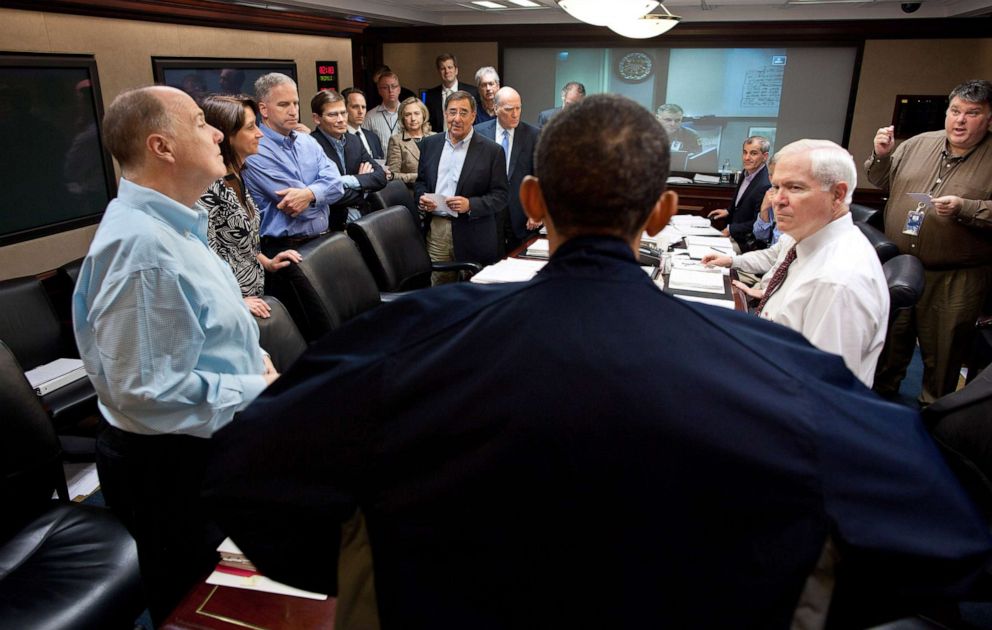 PHOTO: President Barack Obama talks with members of the national security team, including Leon Panetta, Director of the CIA, center, about the mission against Osama bin Laden, in the Situation Room of the White House, May 1, 2011 in Washington, D.C.