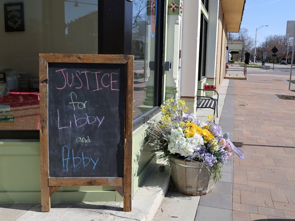 PHOTO: A sign in Delphi, Indiana, for teens Abby Williams and Libby German, who were killed in Feb. 2017.