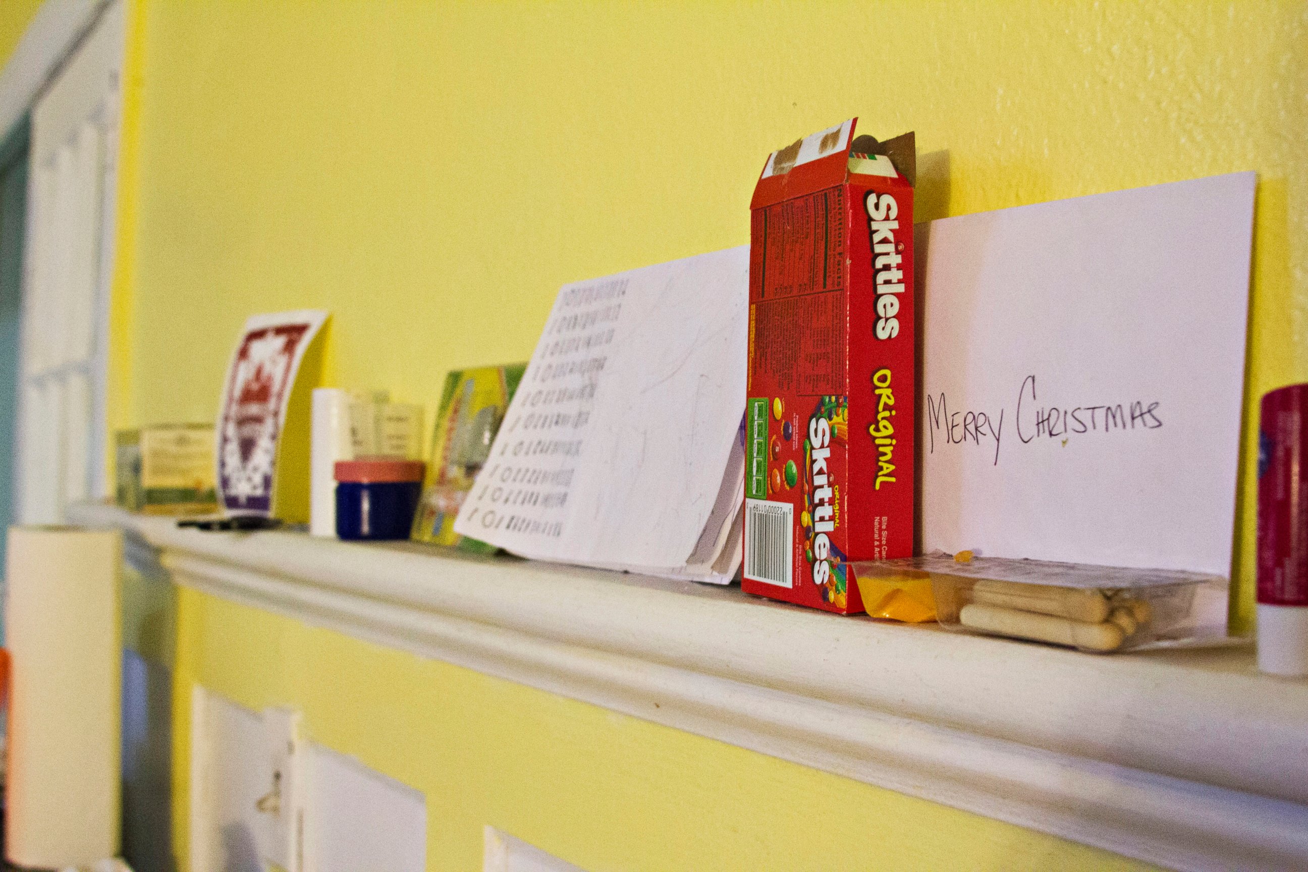 PHOTO: A box of Skittles and other possessions belonging to Javier Fores Garcia and his son. 