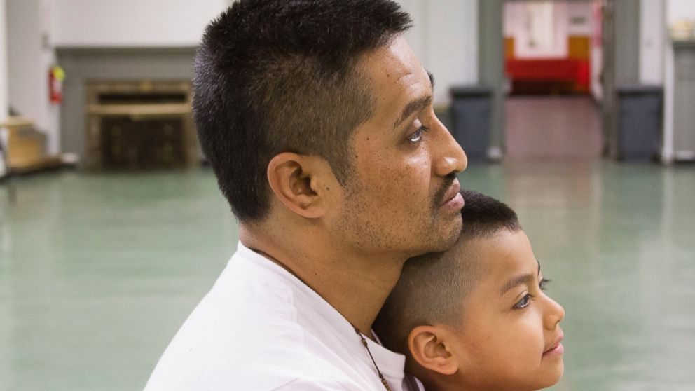 PHOTO: Javier Flores Garcia, and his son, Javier, have been living in Arch Street United Methodist Church since Nov. 13, 2016. Garcia said he entered sanctuary to avoid being detained and deported back to Mexico again. 

