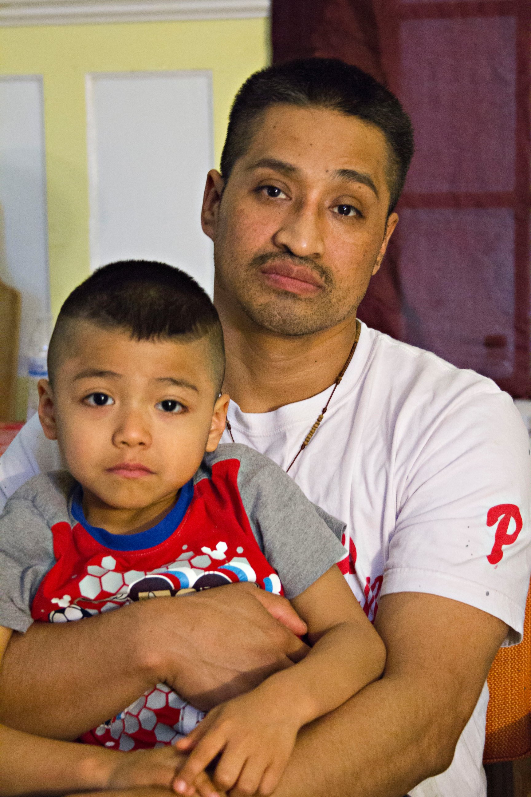 PHOTO: Javier Flores Garcia, and his son, Javier, have been living in Arch Street United Methodist Church since Nov. 13, 2016. Garcia said he entered sanctuary to avoid being detained and deported back to Mexico again. 