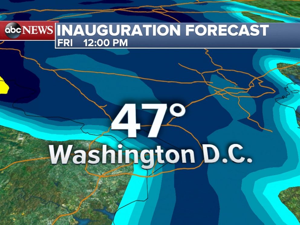 PHOTO: Rain2: Inauguration Weather Forecast at 12PM for Washington, D.C.