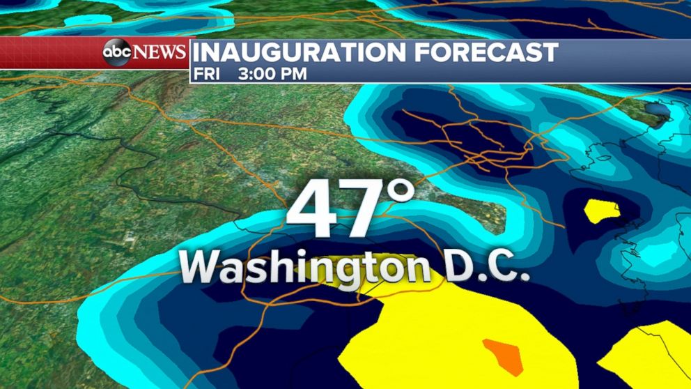 PHOTO: Rain3: Inauguration Weather Forecast at 3PM for Washington, D.C.