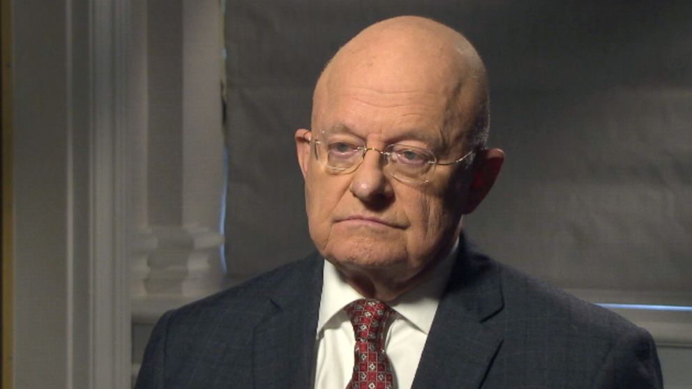 PHOTO: Former Director of National Intelligence James Clapper spoke with ABC News' Brian Ross on Mar. 6, 2017 in Washington, D.C.