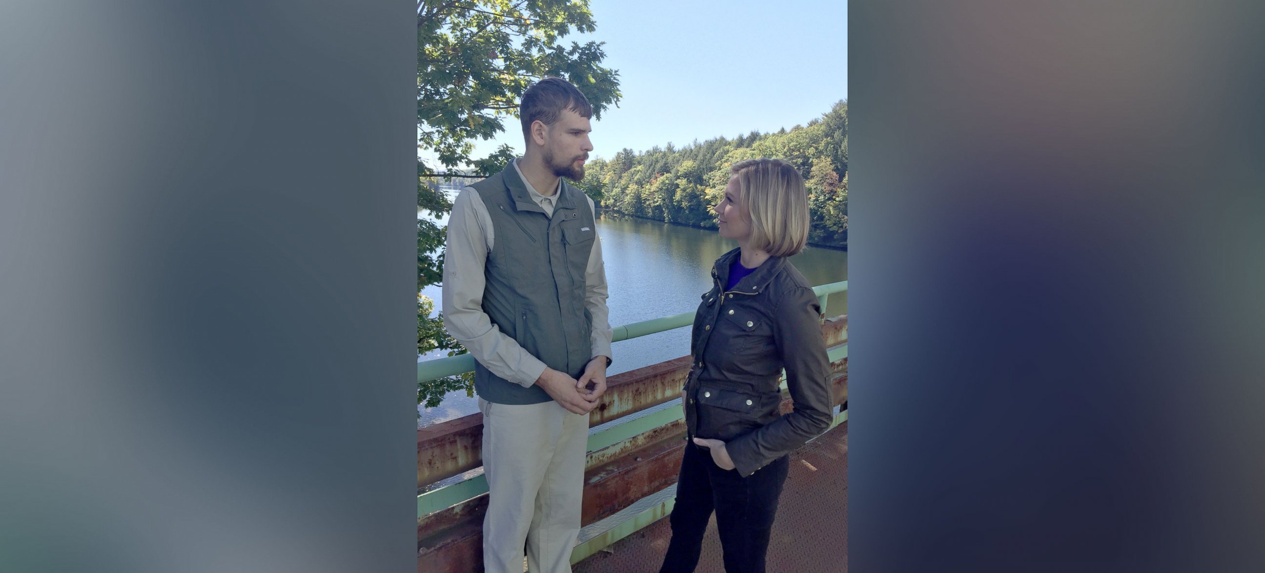 PHOTO: ABC News' Linzie Janis speaks with Nathan Carman, the 22-year-old man rescued after eight days at sea.