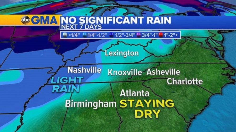 PHOTO: There's no significant rain in the forecast for the next seven days.