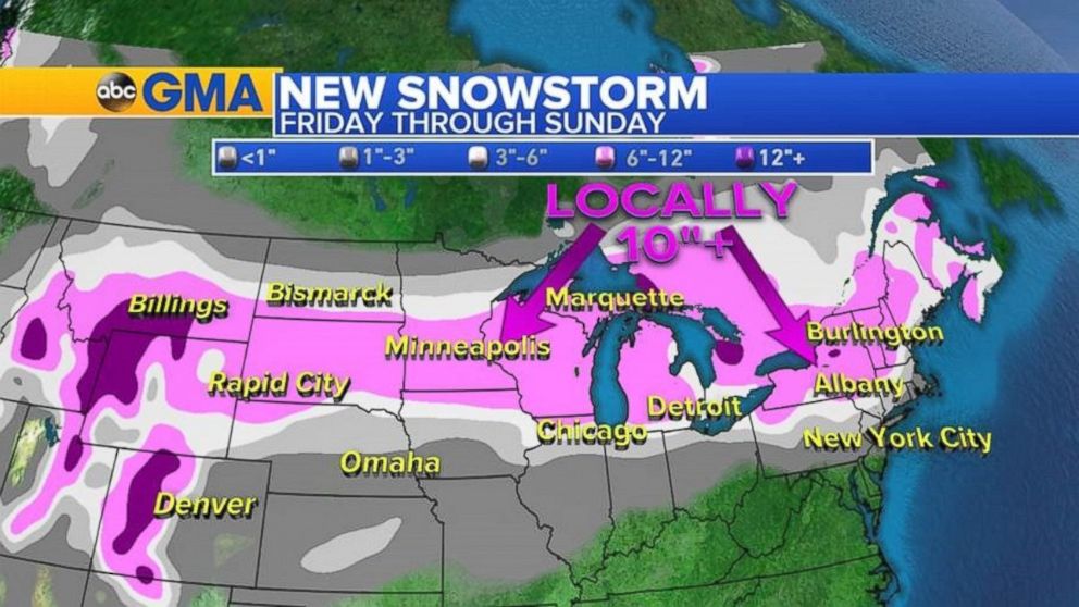 PHOTO: A winter storm will hit Minneapolis, Minnesota, early Friday afternoon before moving into the Northeast region Friday night through Saturday.
