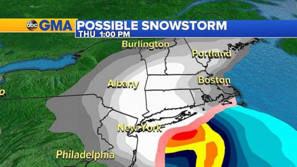 PHOTO: Major northeast cities could see heavy snowfall on Feb. 9, 2017.