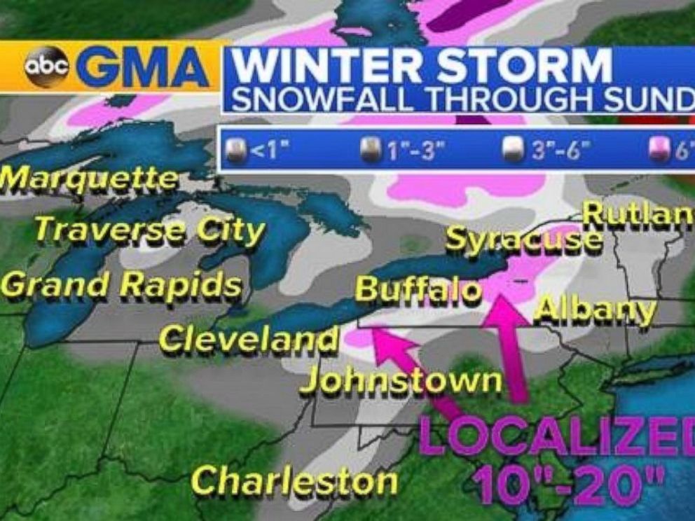 PHOTO: Snowfall of up to 2 feet is expected to accumulate in some areas through Sunday night.