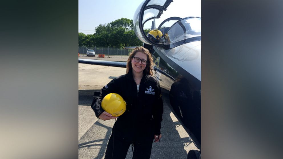 PHOTO: Morgan Korn survived the 25-minute flight over the Long Island Sound.