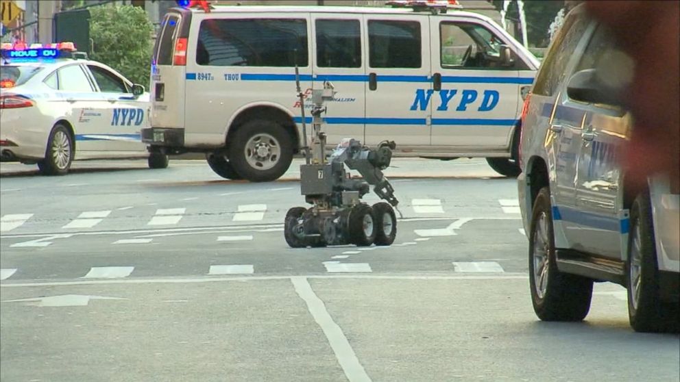 PHOTO: A robot bomb is next to the suspect's car in Columbus Circle, July 21, 2016, in New York City.