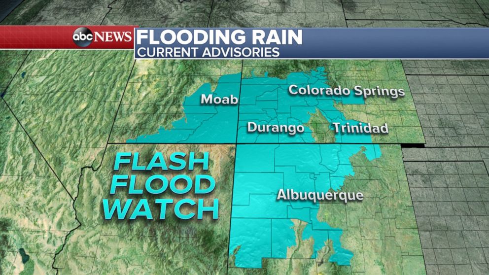 PHOTO: Flash Flood Watches continue for parts of the Southwest. 