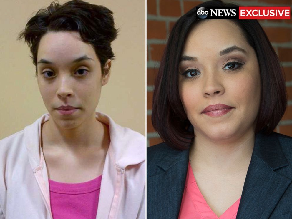 PHOTO: Gina DeJesus is pictured here after police rescued her, left, and today.