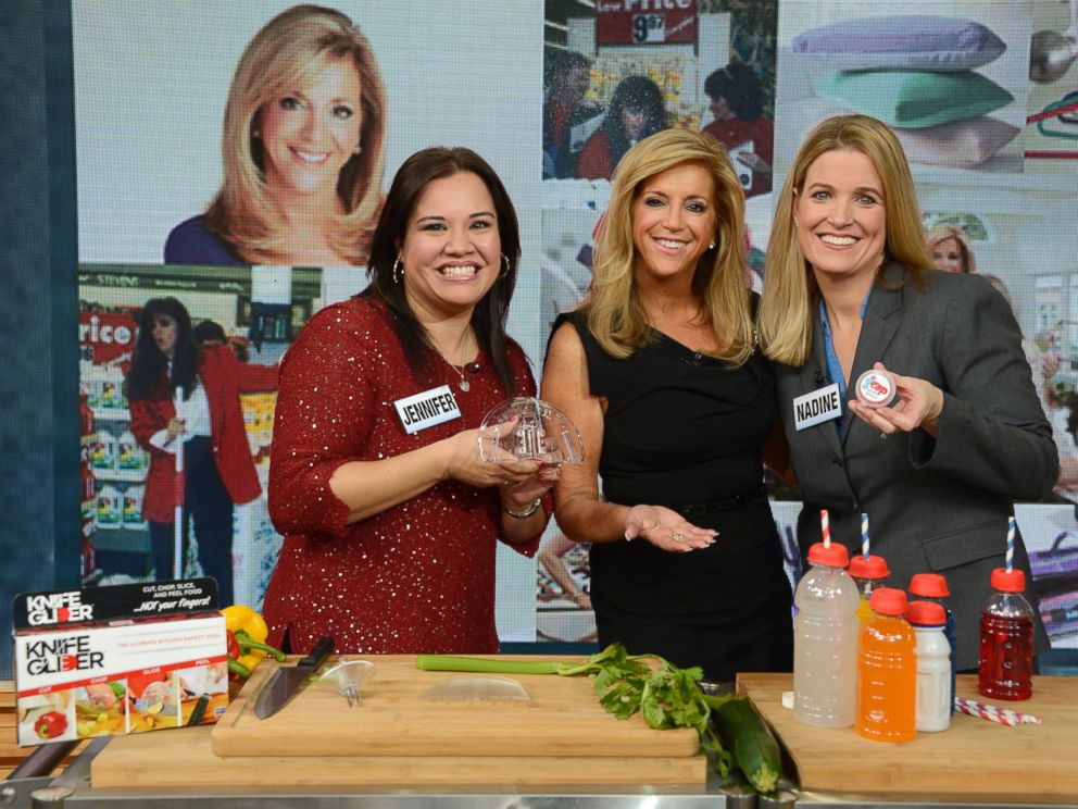 PHOTO: Joy Mangano heard pitches from these two aspiring entrepreneurs.