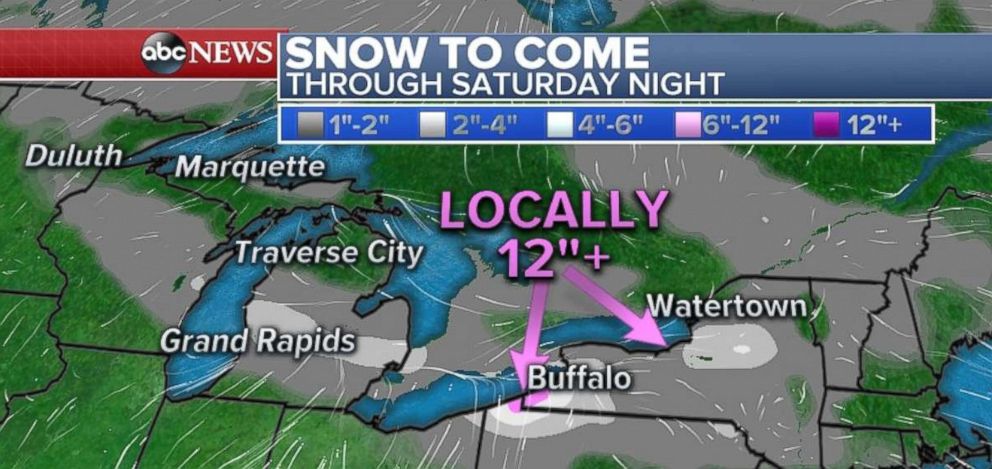 PHOTO: The Great Lakes region will be hit with snow on Saturday.