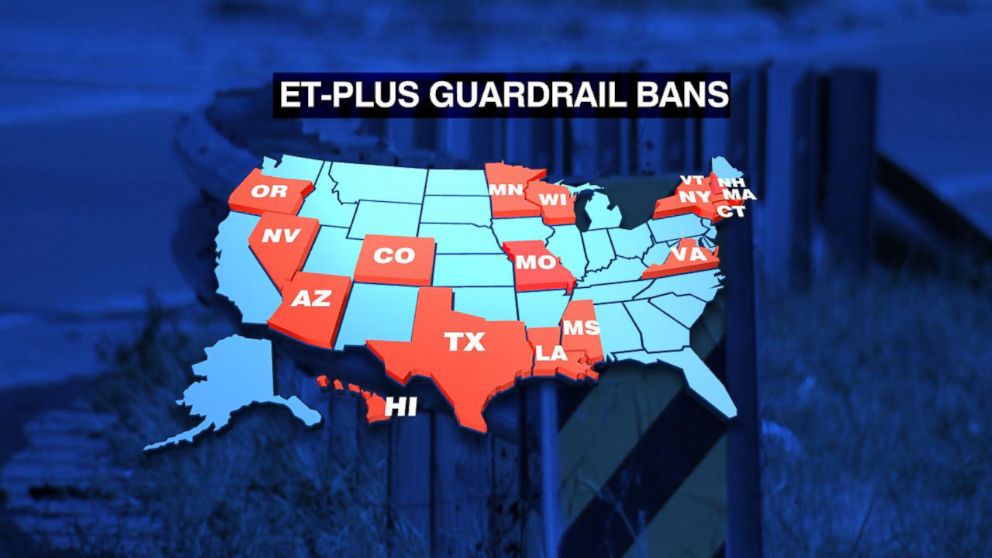 PHOTO: 17 states have suspended installation of the ET-Plus guardrail system.