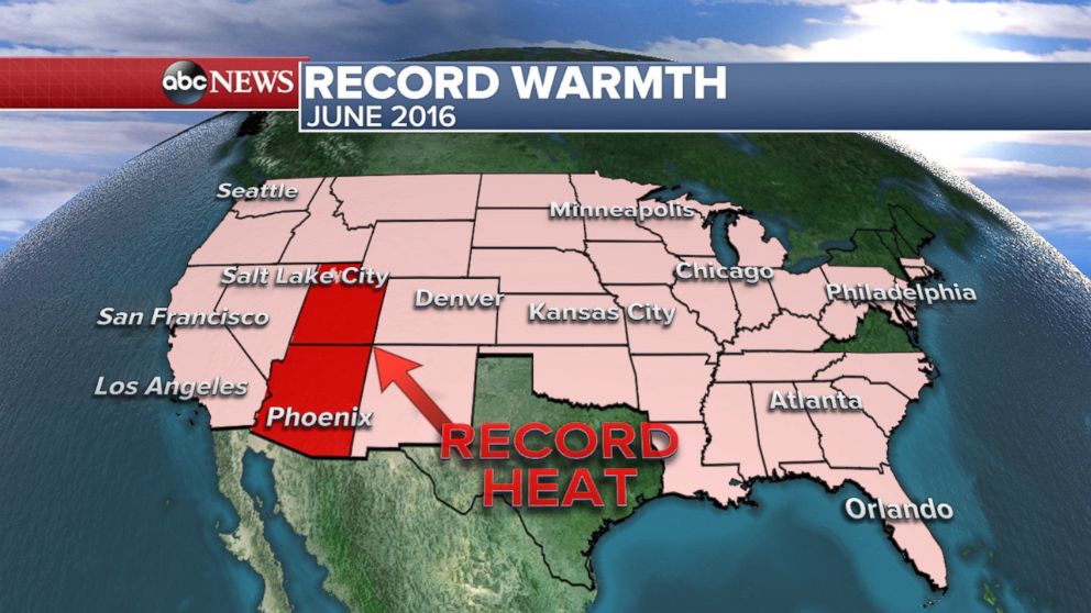 PHOTO: Record June Warmth: According to NOAA, June 2016 was the hottest June on record since records began in 1880.