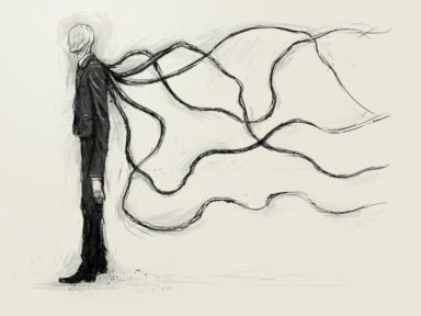 An illustration of Slender Man.