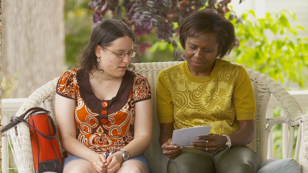 PHOTO: Sarah Staudte, who survived anti-freeze poisoning, talks to ABC News' Deborah Roberts.