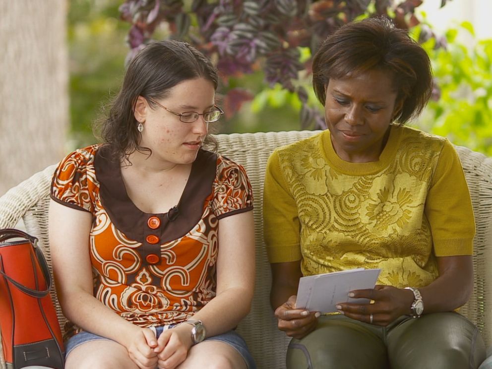 PHOTO: Sarah Staudte, who survived anti-freeze poisoning, talks to ABC News Deborah Roberts.