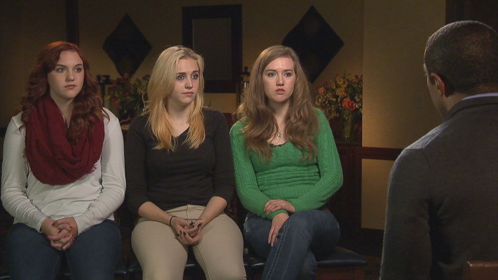 David Shepard's three daughters Haley (right), Abigail (center) and Rachel Shepard (left) were present when their father took the stand at Dixon's trial for murder.