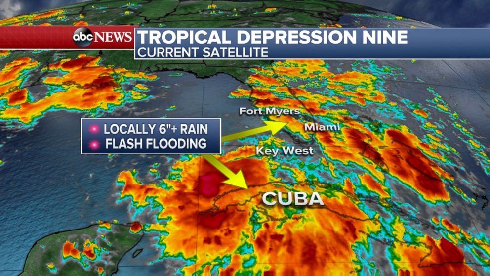 PHOTO: Satellite Imagery of Tropical Depression Nine.