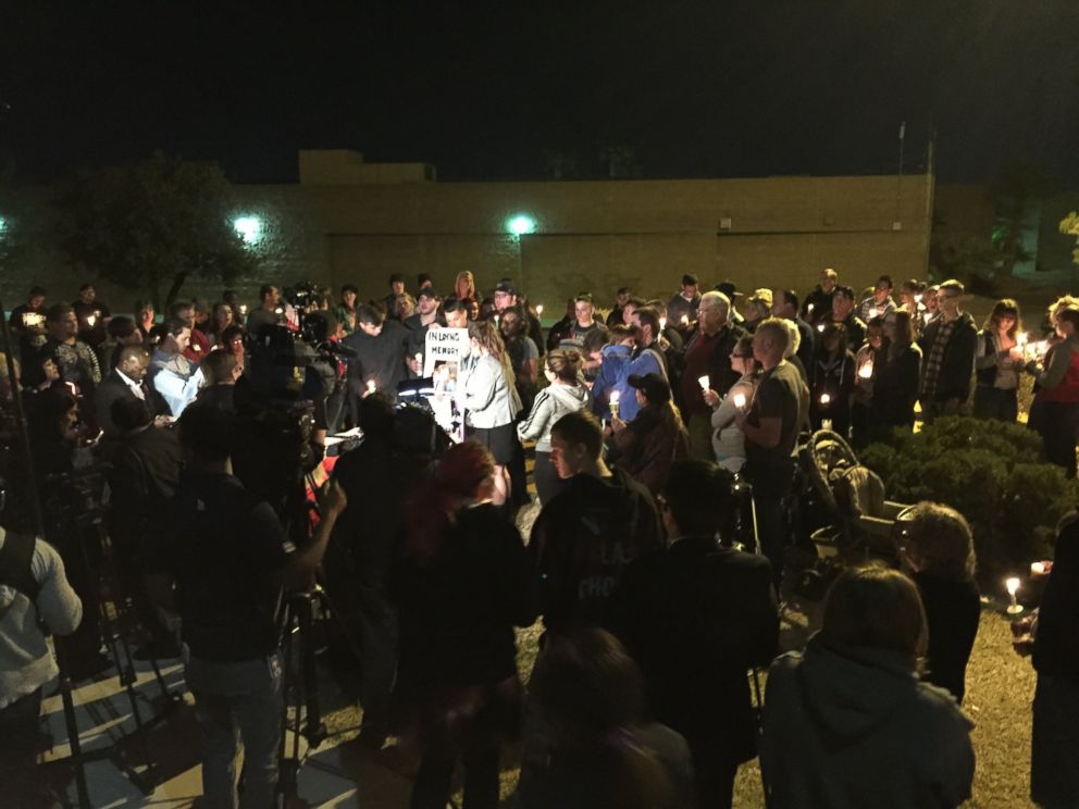 PHOTO: The family of the late Tammy Meyers held a candlelight vigil in Las Vegas Feb. 17, 2015 after Meyers was gunned down in what police are calling a road rage incident.