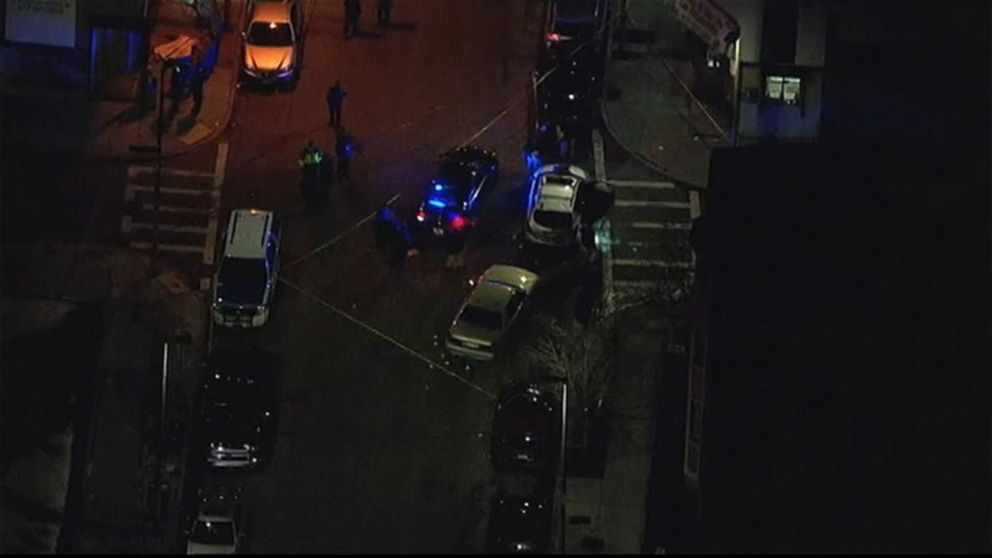 PHOTO: A Boston police officer was shot during a motor vehicle stop in Roxbury on March 27, 2015.