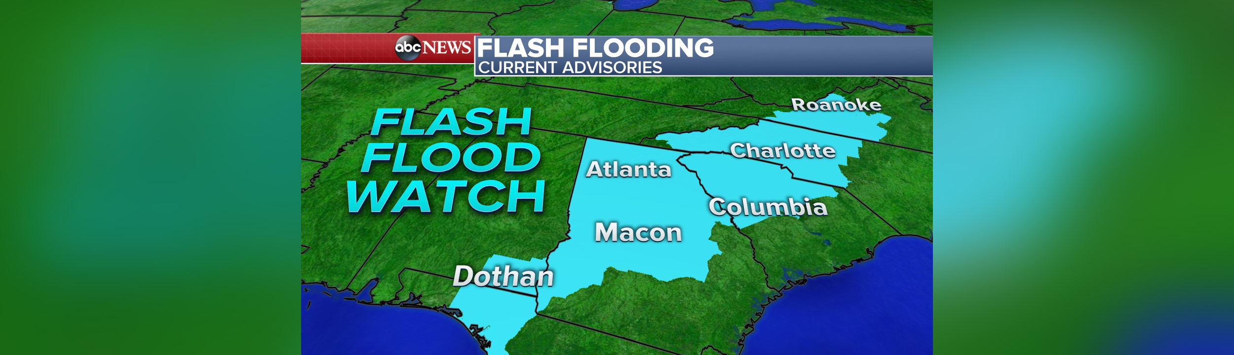 PHOTO: Parts of 6 states from Florida to Virginia are under a Flash Flood Watch on Wednesday afternoon.