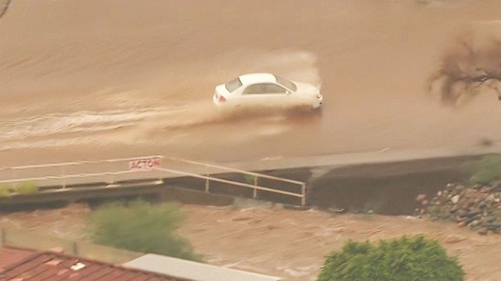 PHOTO: A National Weather Service warning reported several roadways were at risk of flooding.