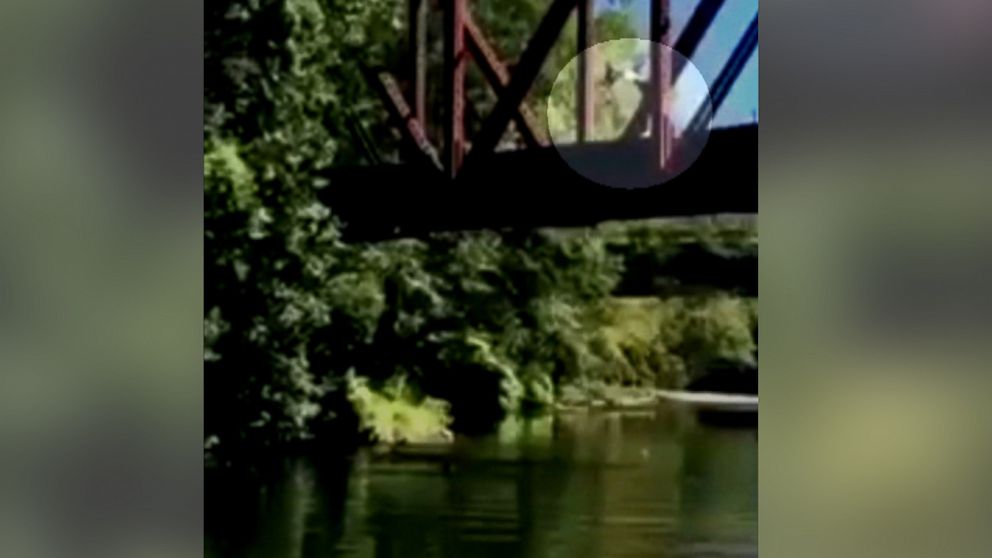 Video shows the child screaming as he plunges 27 feet into the water below.