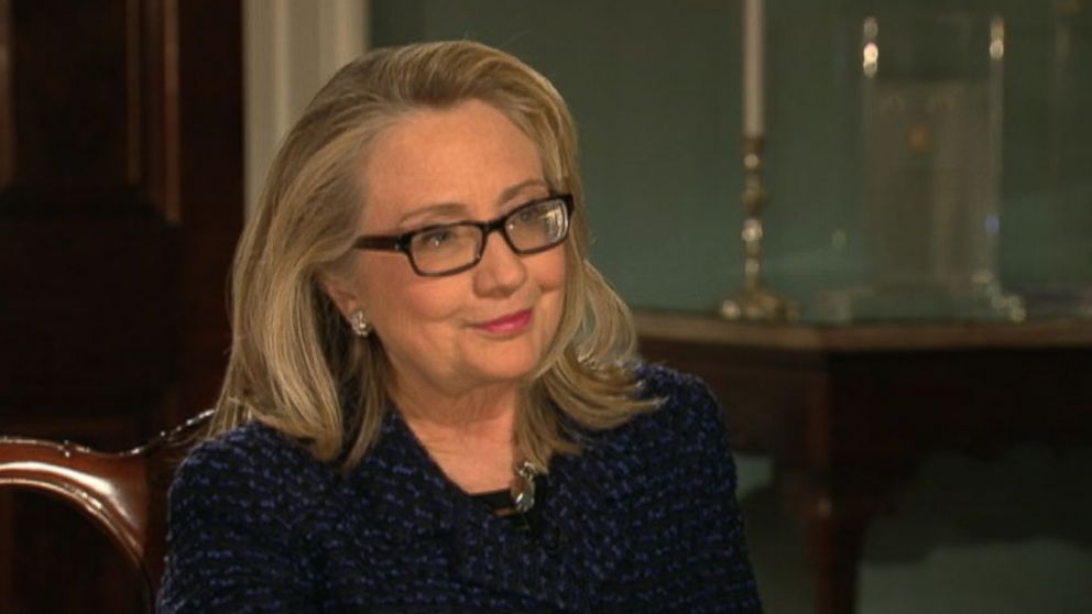 In her final television interview as Secretary of State Hillary Clinton told ABC's Cynthia McFadden that she is "flattered and honored" at the intense interest in her running for president in 2016.